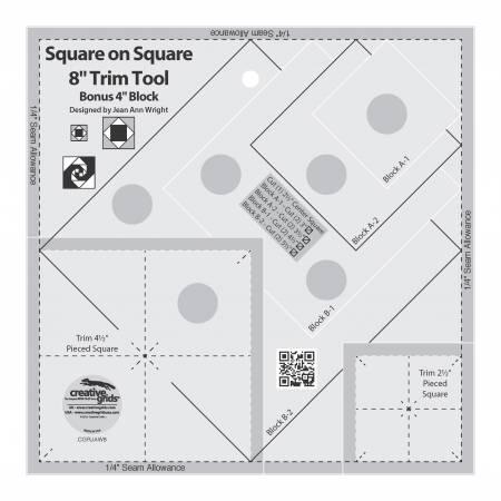 Creative Grids® Square on Square Trim Tool - 4” or 8” Finished, CGRJAW8