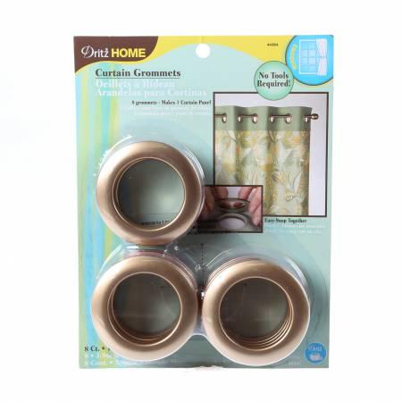 Curtain Grommet Large, 1-9/16in 8ct, Matte Gold, 44364DH