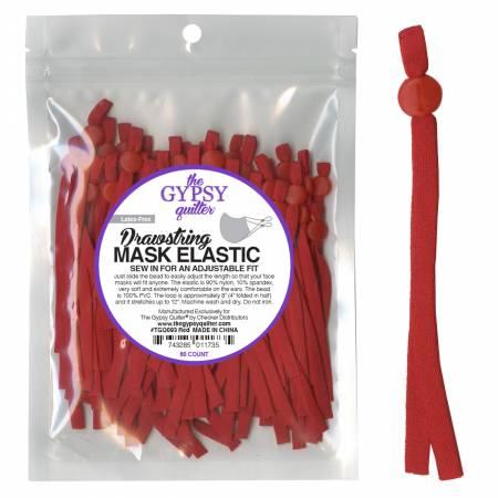 Drawstring Mask Elastic, 60ct, Red, TGQ093