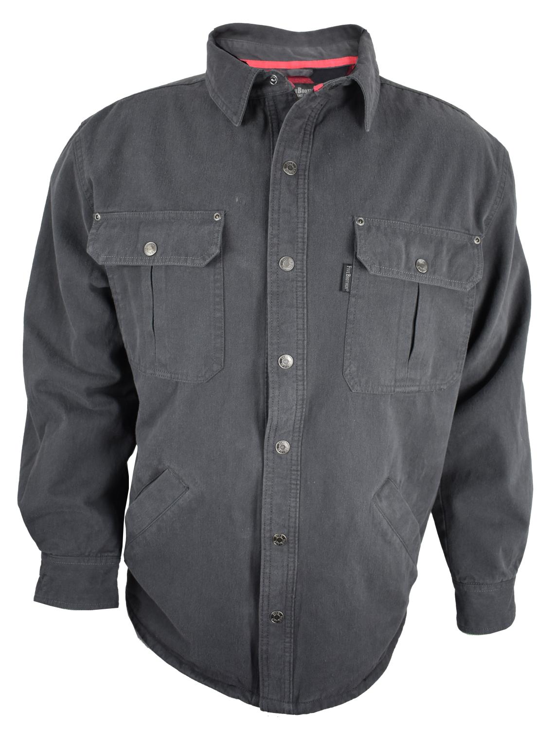 FiveBrother, Brushed Twill Flannel Lined Jacket, 3204.04, Charcoal