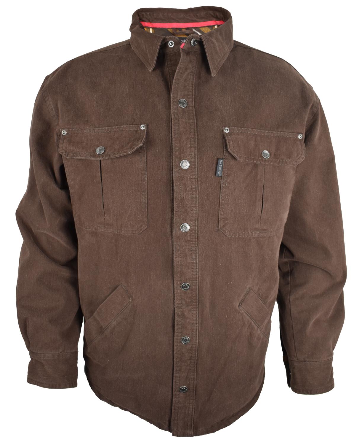 FiveBrother, Brushed Twill Flannel Lined Jacket, 3204.26, Tobacco