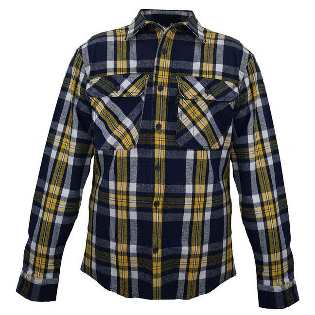 FiveBrother, Men's Heavyweight Flannel Shirt Regular Fit, 5200 2002, Black/Yellow