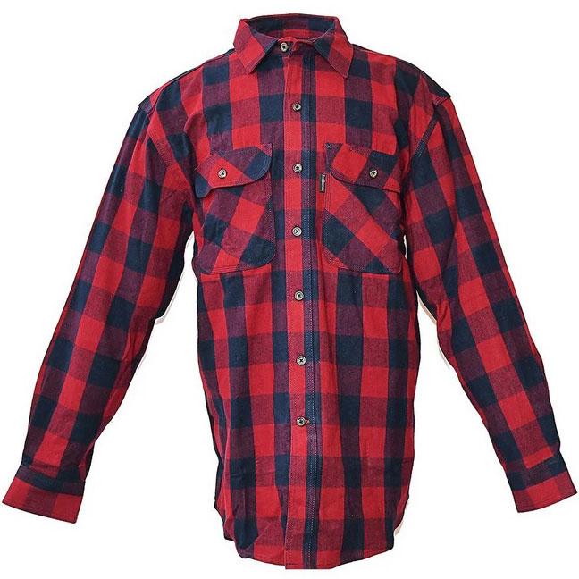 FiveBrother, Men's Heavyweight Flannel Shirt Regular Fit, 5200 PL-1 BO, Red/Black