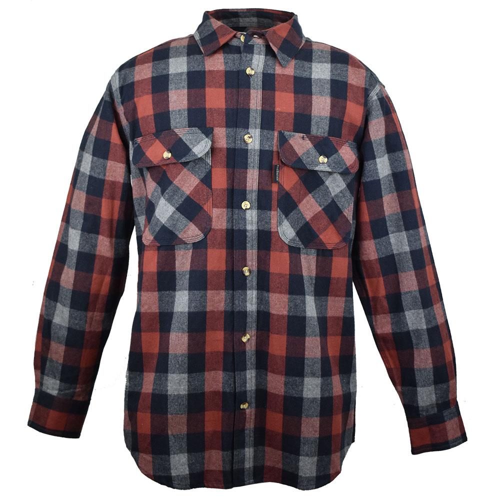 FiveBrother, Men's Heavyweight Flannel Shirt Regular Fit, 5200 PL-3 A, Copper