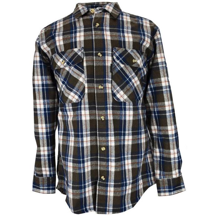 FiveBrother, Men's Heavyweight Flannel Shirt Regular Fit, 5200 PL-3 B, Brown
