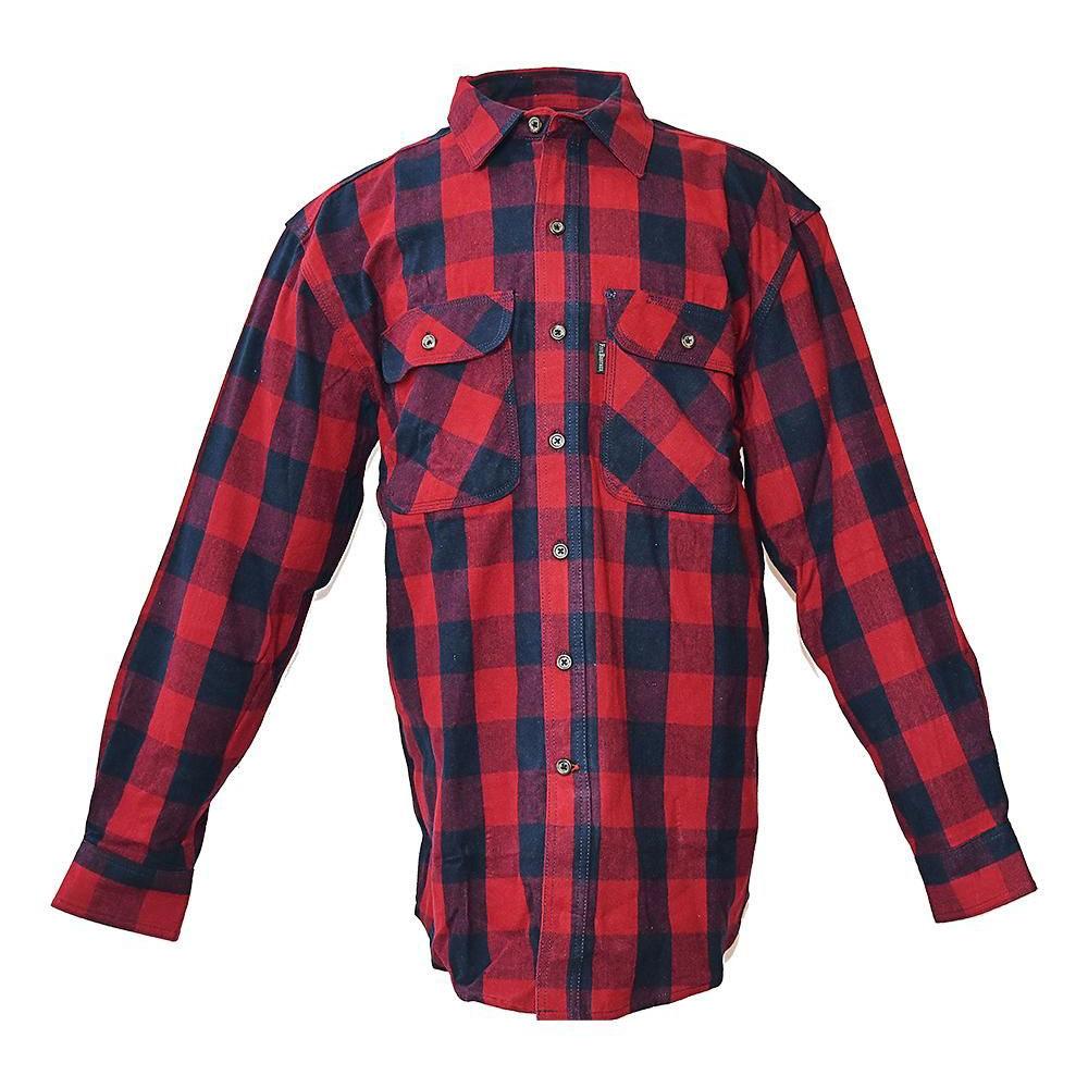 FiveBrother, Men's Heavyweight Flannel Shirt Regular Fit, 5200 PL-5 A, Red/Navy
