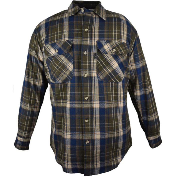 FiveBrother, Men's Heavyweight Flannel Shirt Regular Fit, 5200 PL-8 B, Brown/Blue