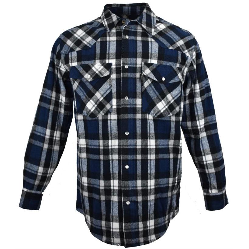 FiveBrother, Men's Heavyweight Regular Fit Western Flannel Snap Shirt, 5201 2007