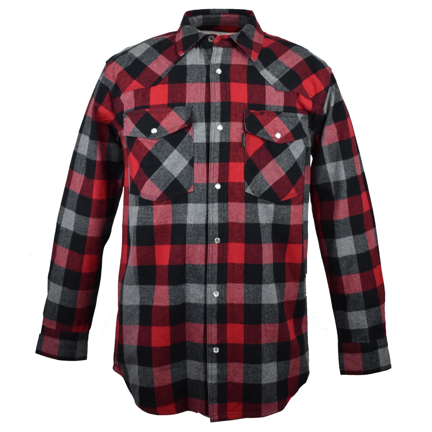 FiveBrother, Men's Heavyweight Regular Fit Western Flannel Snap Shirt, 5201 PL-1 A, 3XL