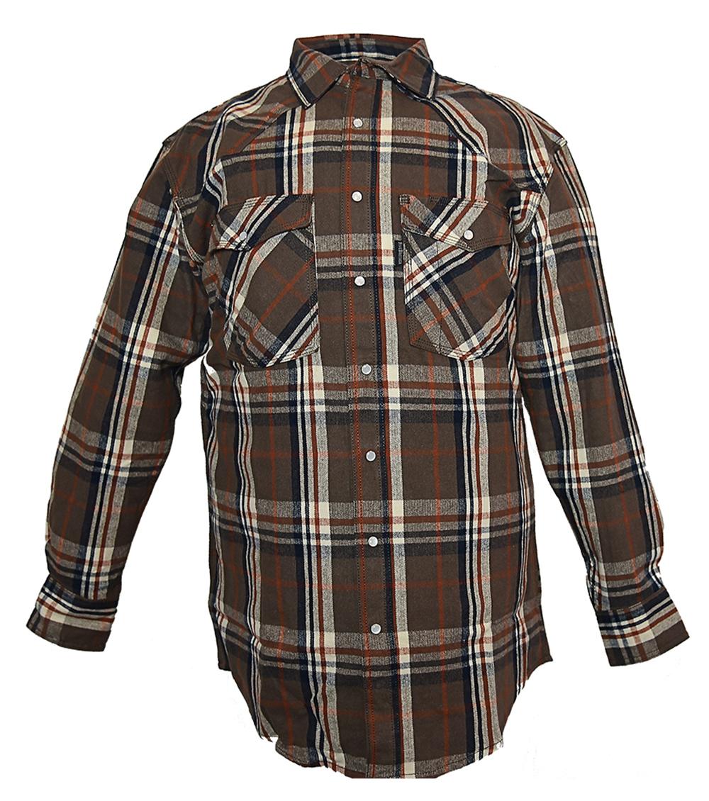FiveBrother, Men's Heavyweight Regular Fit Western Flannel Snap Shirt, 5201 PL-5 AO