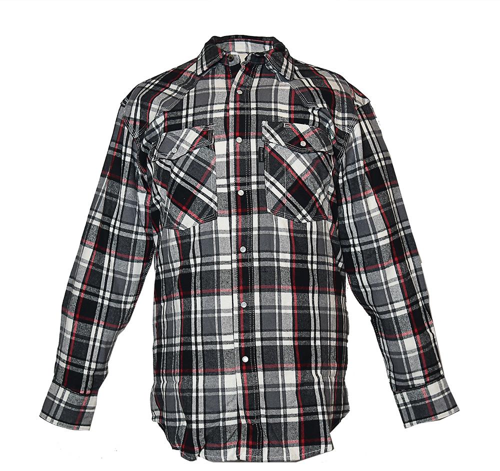 FiveBrother, Men's Heavyweight Regular Fit Western Flannel Snap Shirt, 5201 PL-6 A