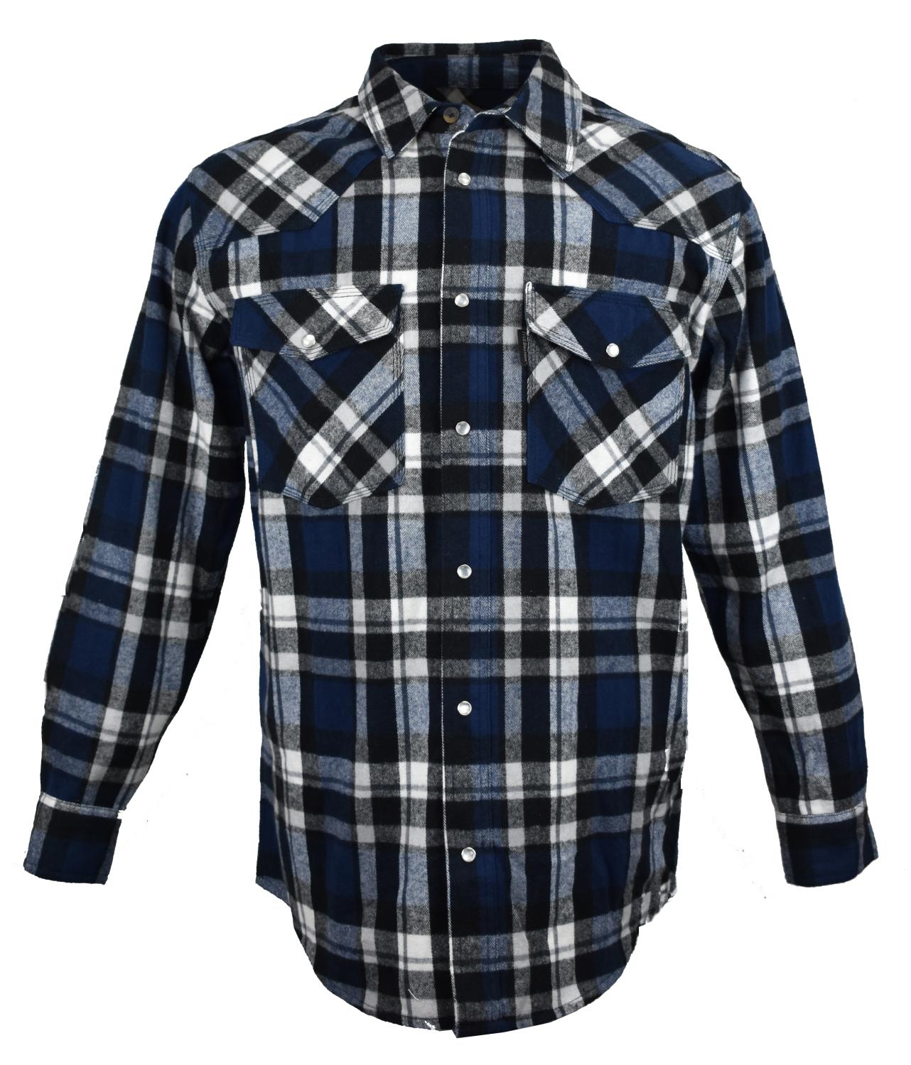 FiveBrother, Men's Heavyweight Regular Fit Western Flannel Snap Shirt, 5201 PL-7 B, XLT