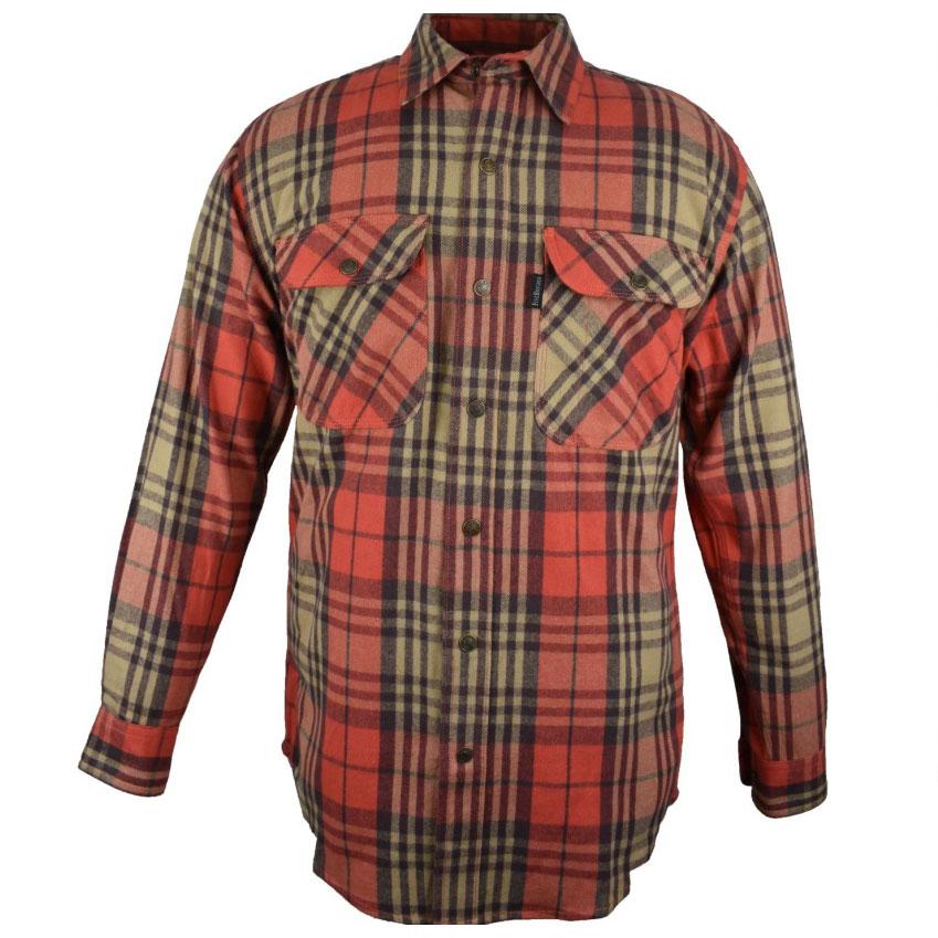 FiveBrother, Metal Snap Front Flannel Shirt, 5901 PL-8 A, Bittersweet