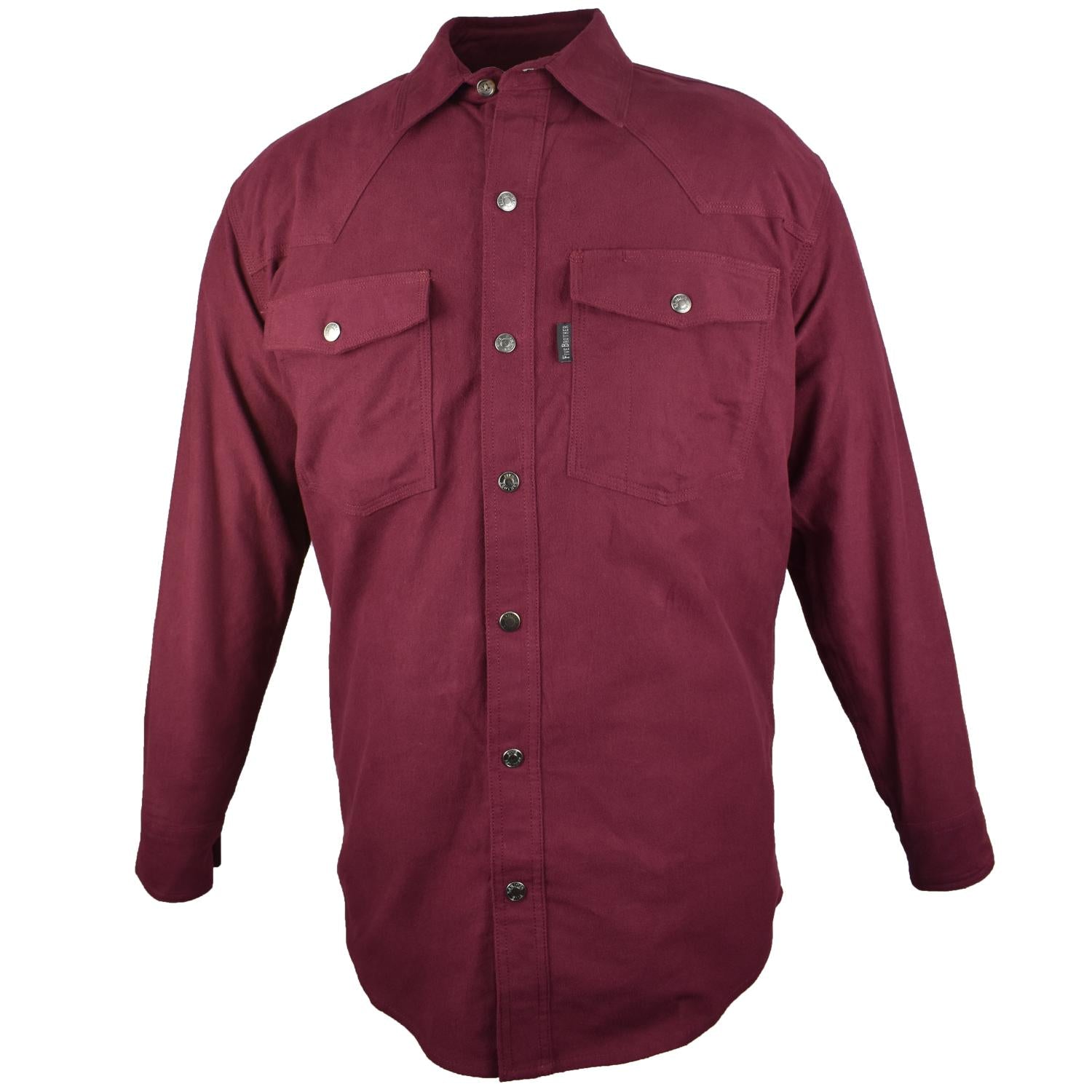 FiveBrother, Western Chamois Snap Shirt, 5501 PL-1 A, Cranberry