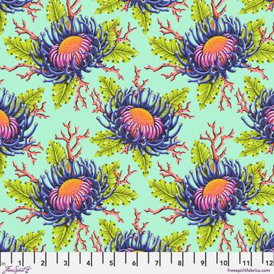 Free Spirit, Tula Pink, Floral Reef, Friends & Anemones, PWTP265.SEAFOAM, Seafoam
