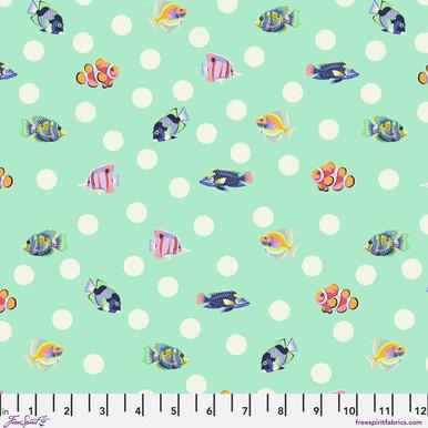 Free Spirit, Tula Pink, Floral Reef, School Crossing, PWTP268.SEAFOAM, Seafoam