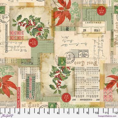 Freespirit Fabrics Holidays Past, PWTH199.MULTI, Multi, Tim Holtz