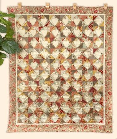 Hearts on the Half Square Quilt Pattern, CLPPHA015