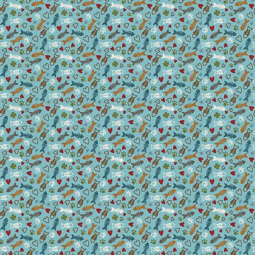 Henry Glass & Co, Leanne Anderson, Hat On A Cat, 829-11, Light Blue