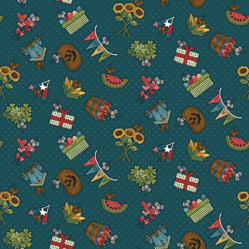 Henry Glass & Co, Leanne Anderson, Hat On A Cat, 832-77, Teal