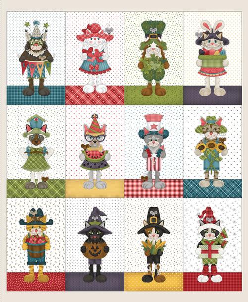 Henry Glass & Co, Leanne Anderson, Hat On A Cat, 836P-04, 36"X 42"