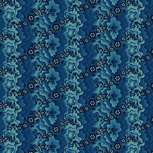 Henry Glass & Co, Michelle Yeo, Buckleberry Chintz, 3125-77, Prussian Blue