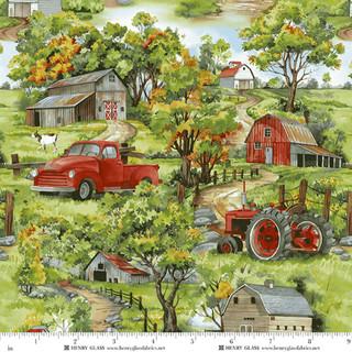 Henry Glass Green Acres, 2497-68, Green/Red,
