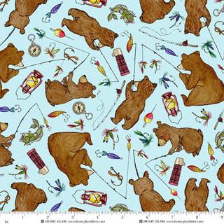 Henry Glass Happy Campers, 2728-13, Lt Blue/Brown,