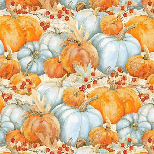 Henry Glass Pumpkin Kisses, 1312M-67, Blue/Orange, Grace Violet