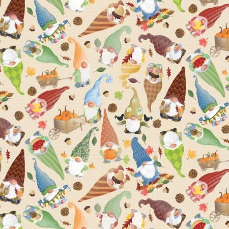 KANVAS by Benartex, Falling for Gnomes, 14235B-07, Cream