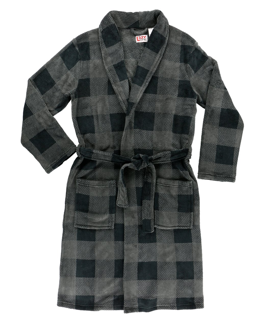 Lazy One, Men's Grey Plaid Robe, MRB774