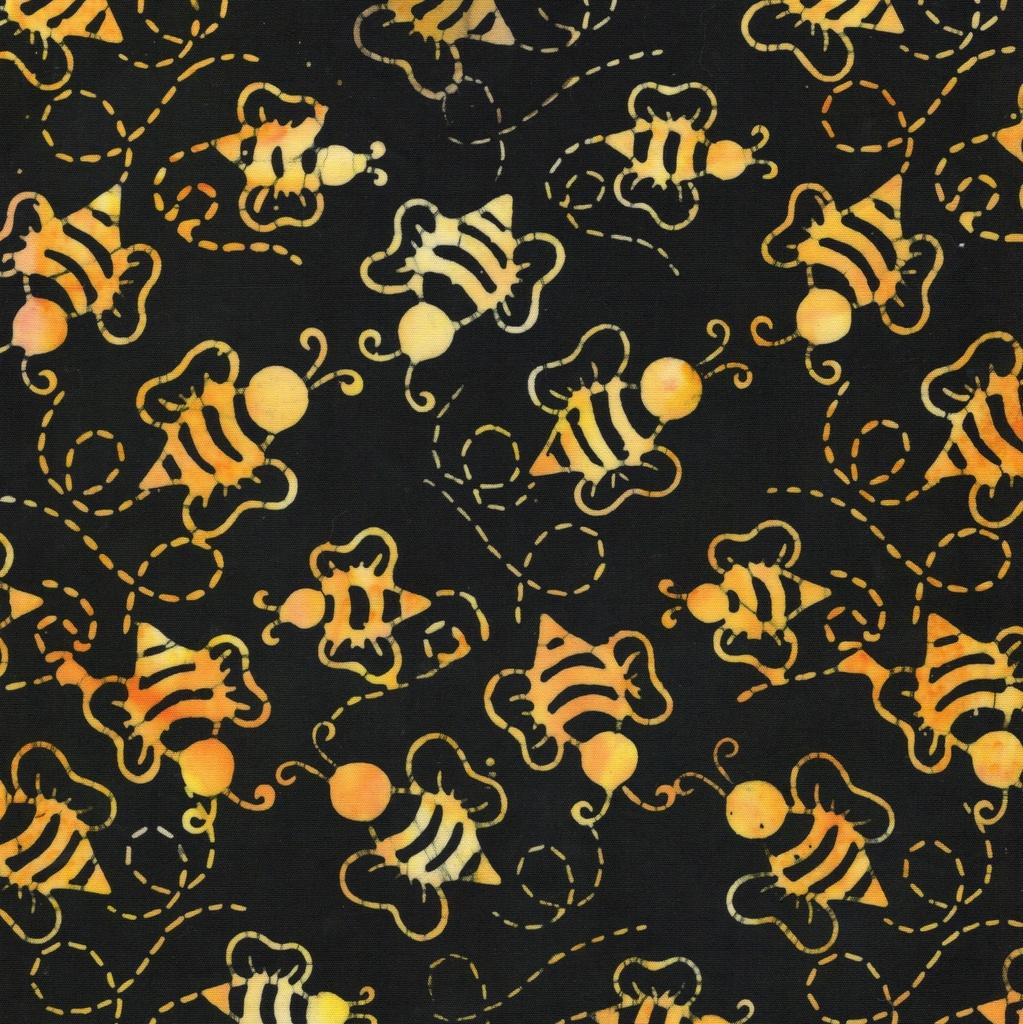 Lumin Fabrics, Bees And Hexies, 712602704, Black,