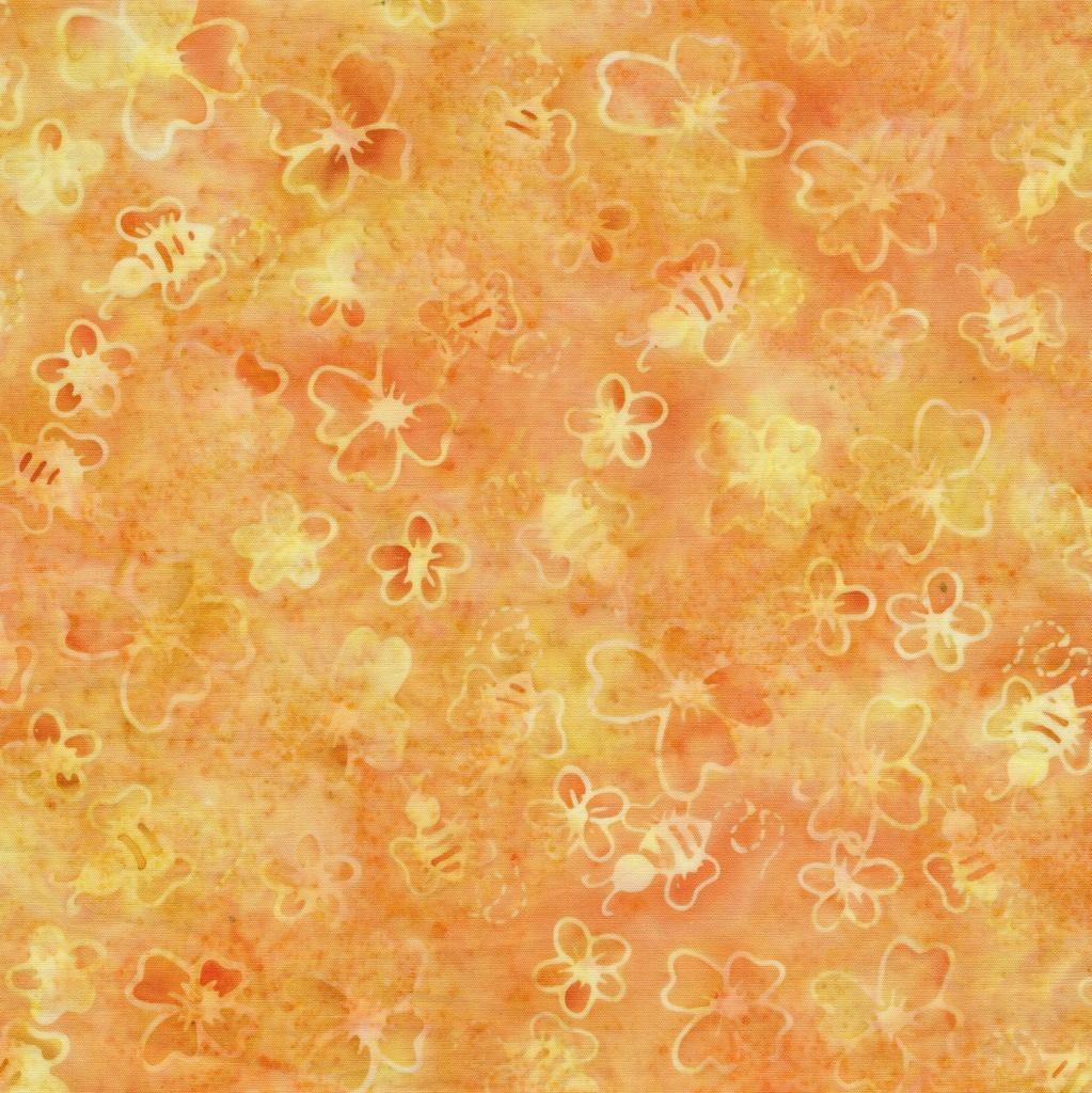 Lumin Fabrics, Bees And Hexies, 712605253, Tangerine,