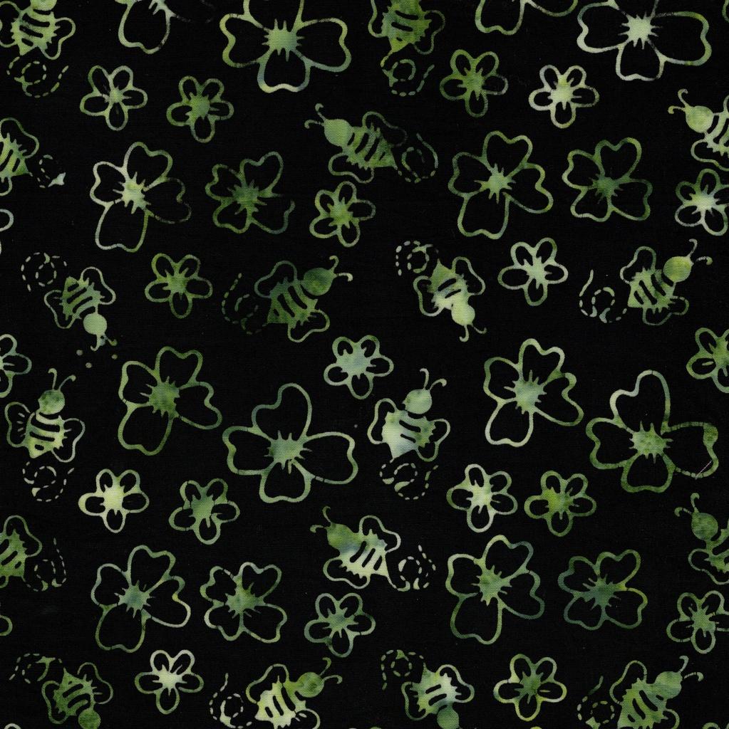 Lumin Fabrics, Bees And Hexies, 712605702, Black,