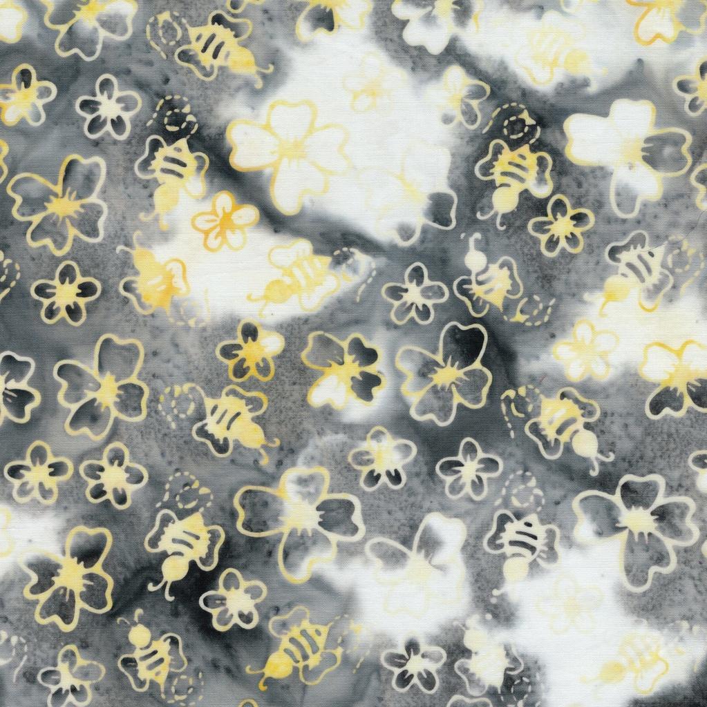 Lumin Fabrics, Bees And Hexies, 712605710, Drizzle,