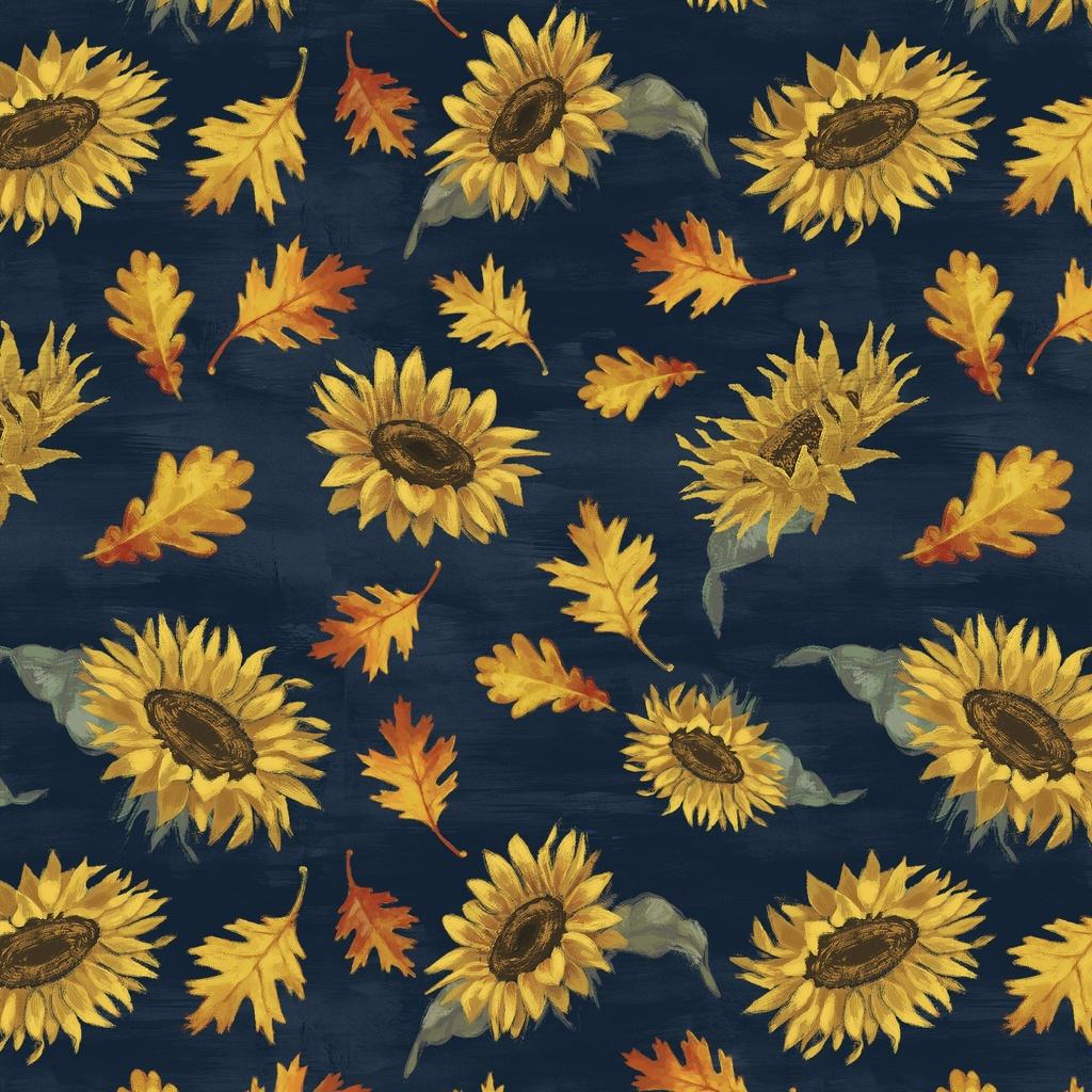 Lumin Fabrics Harvest Delight, W135-013-523, Navy,