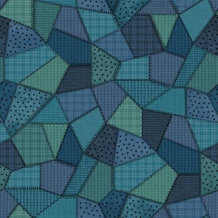 Maywood Studio, Patchwork Woolies, MASF11310-B, BLUE,