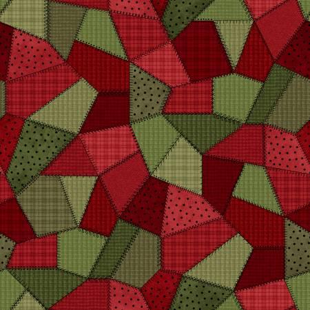 Maywood Studio, Patchwork Woolies, MASF11310-RG, Red/Green,
