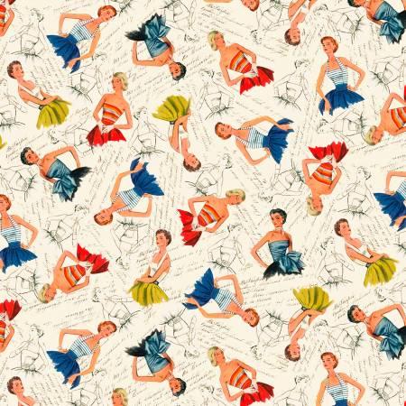 Michael Miller, Aimee Stewart, Vintage Sewing Stash, DDC11021-CREA, Cream