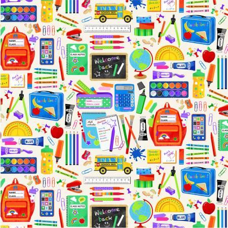 Michael Miller, MMF Collection, Back to School, CX10951-CREM-D, Cream