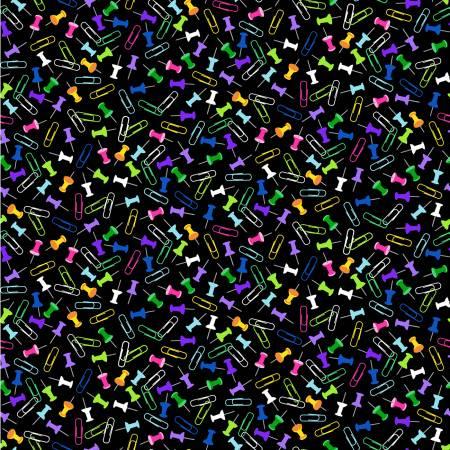 Michael Miller, MMF Collection, Back to School, CX10954-BLAC-D, Black