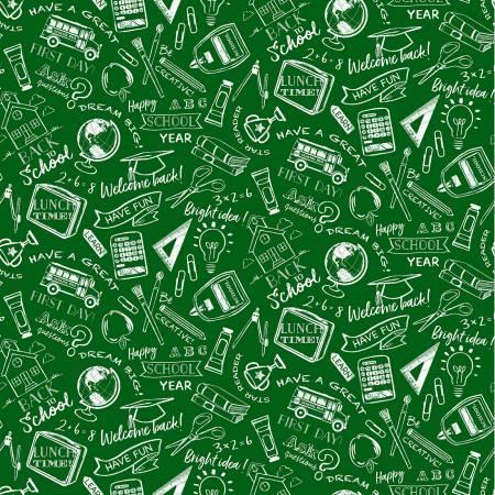 Michael Miller, MMF Collection, Back to School, CX10955-GREE-D, Green