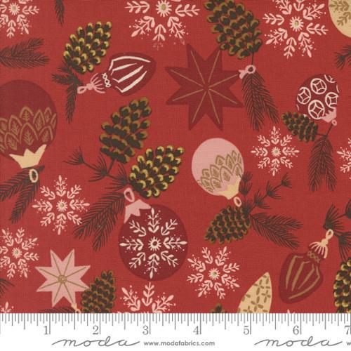 Moda Old World Yuletide, 45621 18M, Poinsettia,