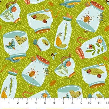 Northcott, Deborah Edwards, Backyard Bugs, 27296-74, Olive/Multi