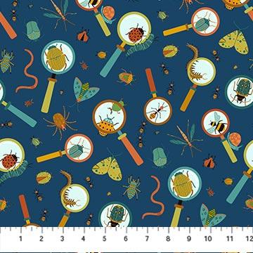 Northcott, Deborah Edwards, Backyard Bugs, 27297-49, Navy/Multi