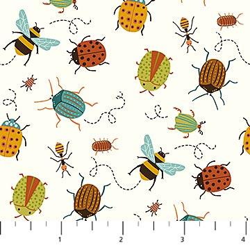 Northcott, Deborah Edwards, Backyard Bugs, 27300-11, Cream/Multi