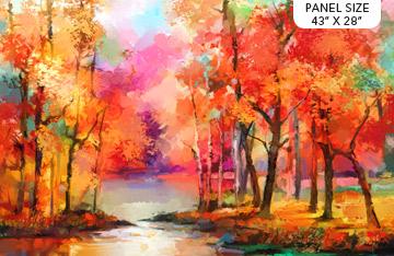 Northcott, Deborah Edwards, September Morning, DP23815-24, Red Multi