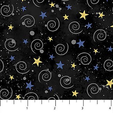 Northcott Hocus Pocus, 25450-99, Black Multi, Deborah Edwards