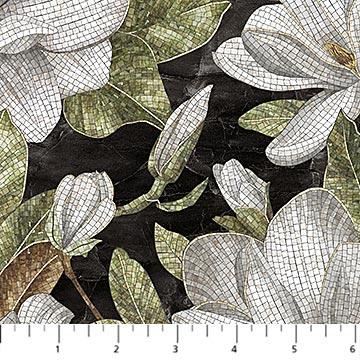 Northcott Magnolia, DP25372-99, Black Multi, Requel Martindale