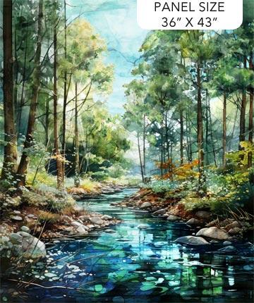 Northcott Serenity Springs, DP29065-78, Green/Multi,